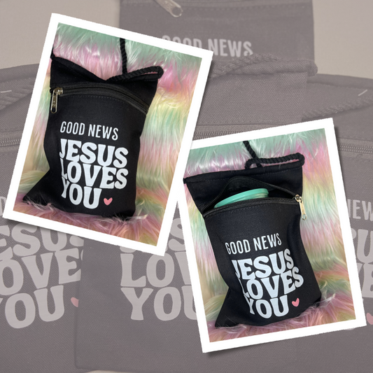 Good News Jesus Loves You Mini Cross Body Tote