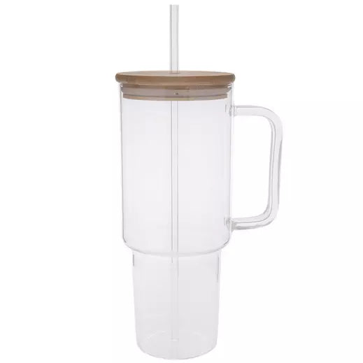 40oz Glass Tumbler (Bamboo Lid)