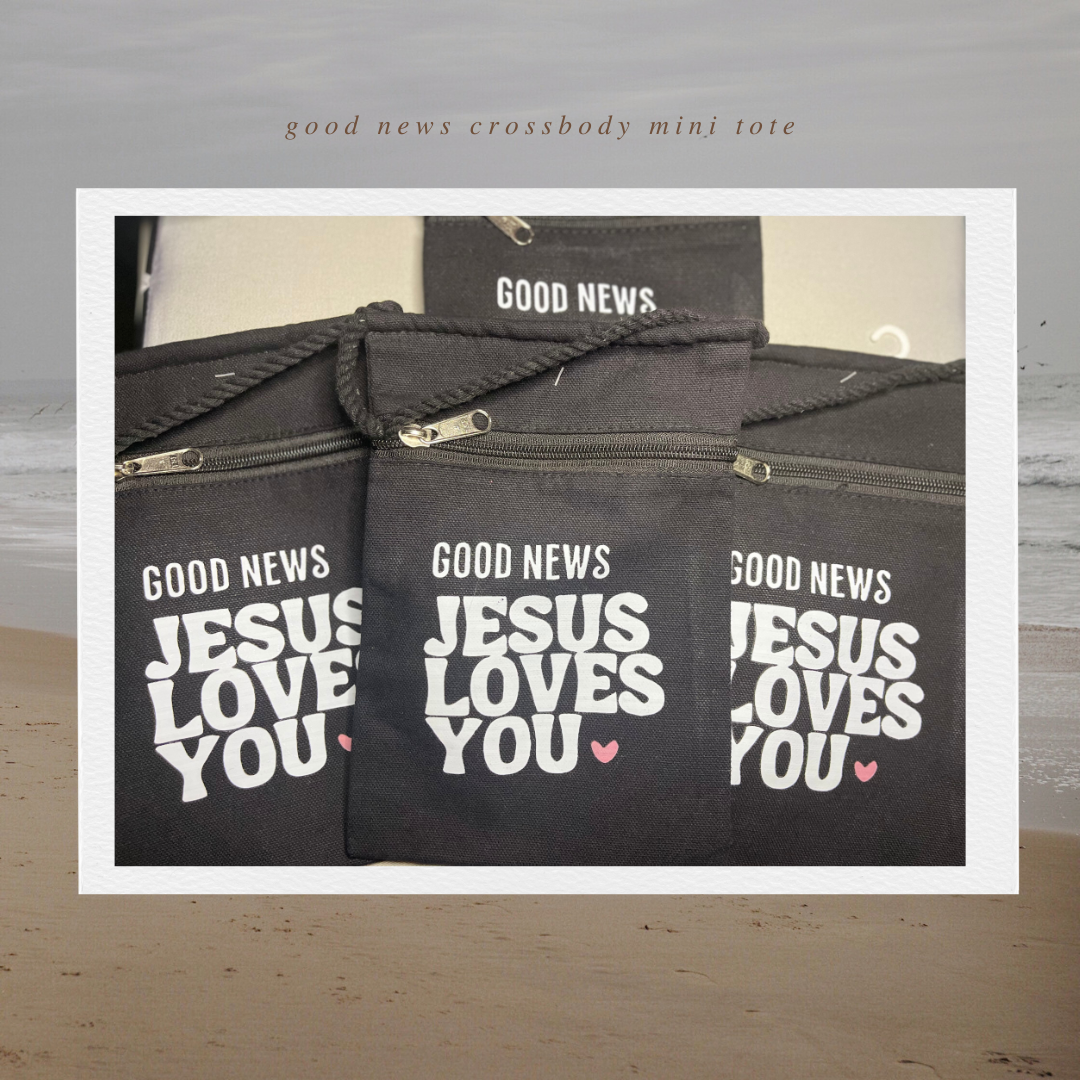 Good News Jesus Loves You Mini Cross Body Tote