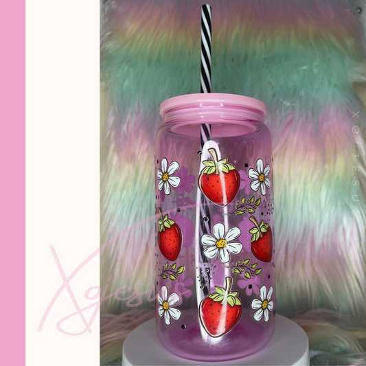 Ready to ship 16oz glass (pink)
